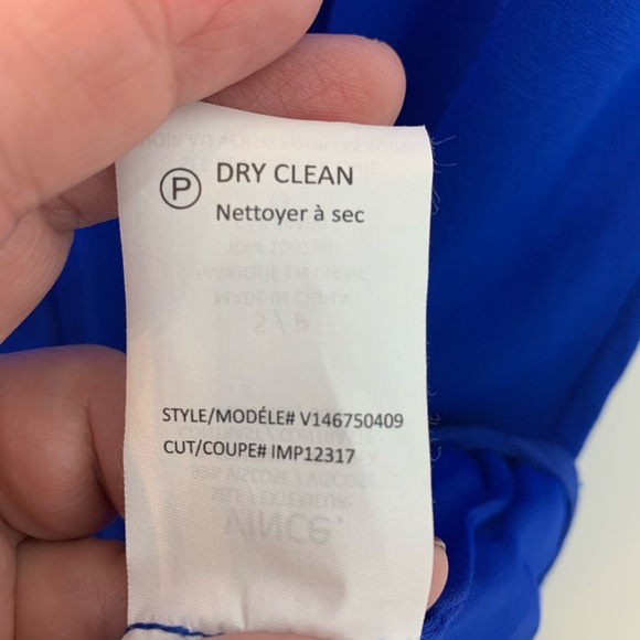 Vince Split V-Neck Cobalt Blue Shift Dress size S - Picture 8 of 8